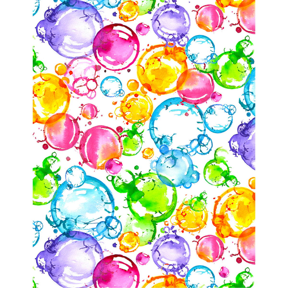 Allover Chintz Colorful Bubbles 9 x 13.5 Inch Overglaze Ceramic Decal Sheet