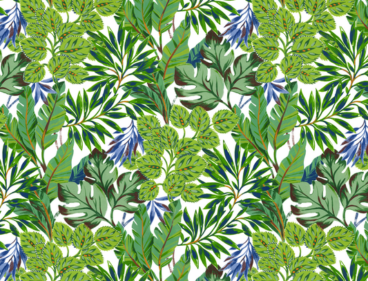 Allover Chintz Jungle Foliage 9 x 13.5 Inch Overglaze Ceramic Decal Sheet