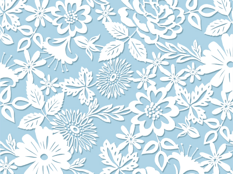Allover Chintz White Lace on Blue 9 x 13.5 Inch Overglaze Ceramic Decal Sheet