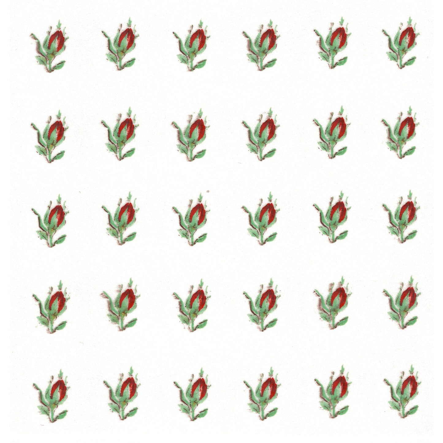 Red Rose Buds Small Flower Overglaze Waterslide Ceramic Decals
