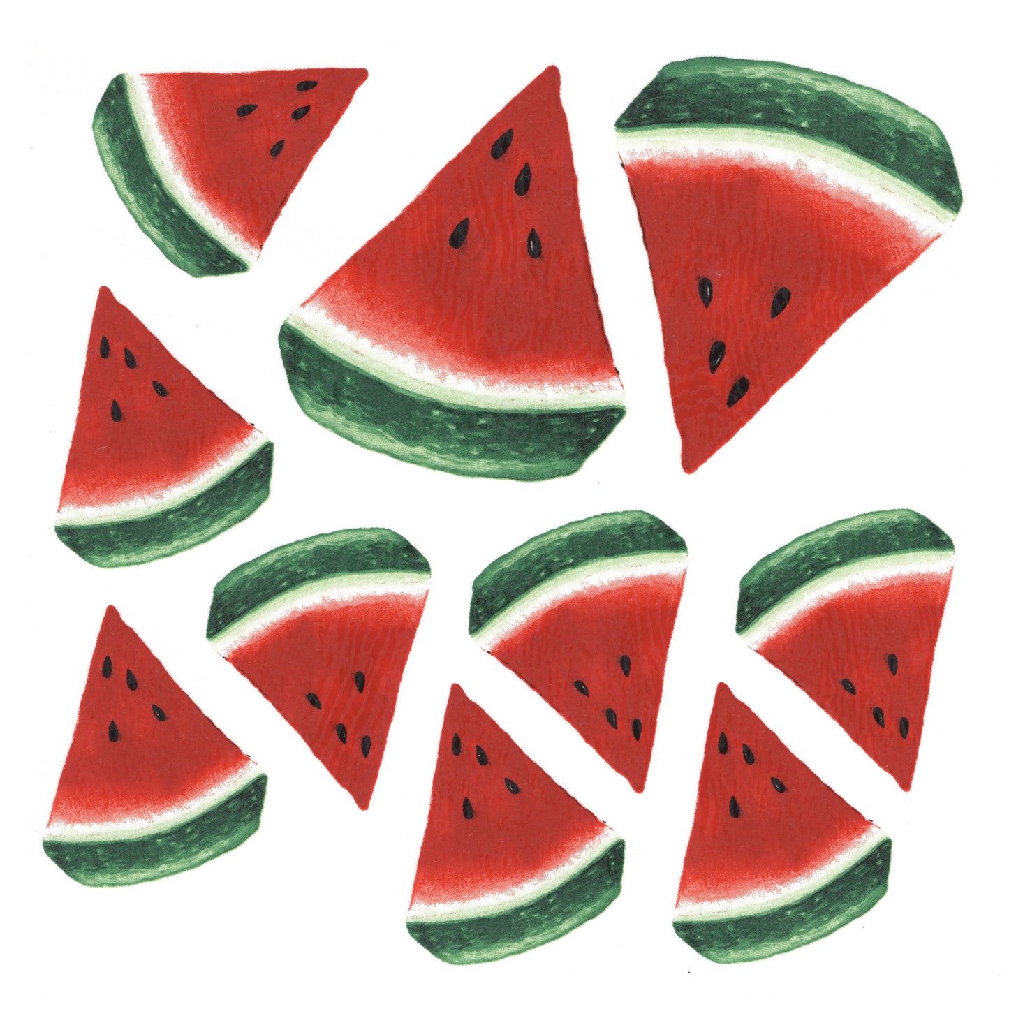 Watermelon Slices Sheet 37 pcs Overglaze Waterslide Ceramic Decals