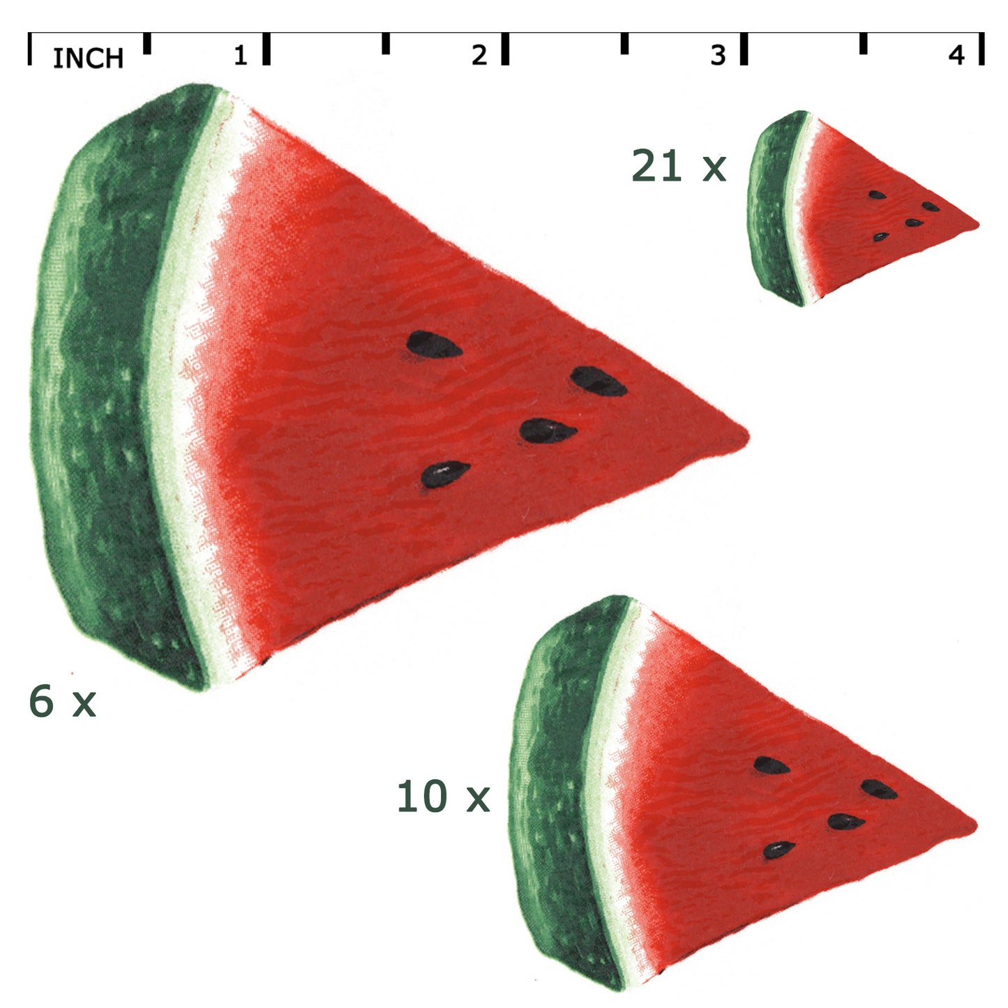 Watermelon Slices Sheet 37 pcs Overglaze Waterslide Ceramic Decals