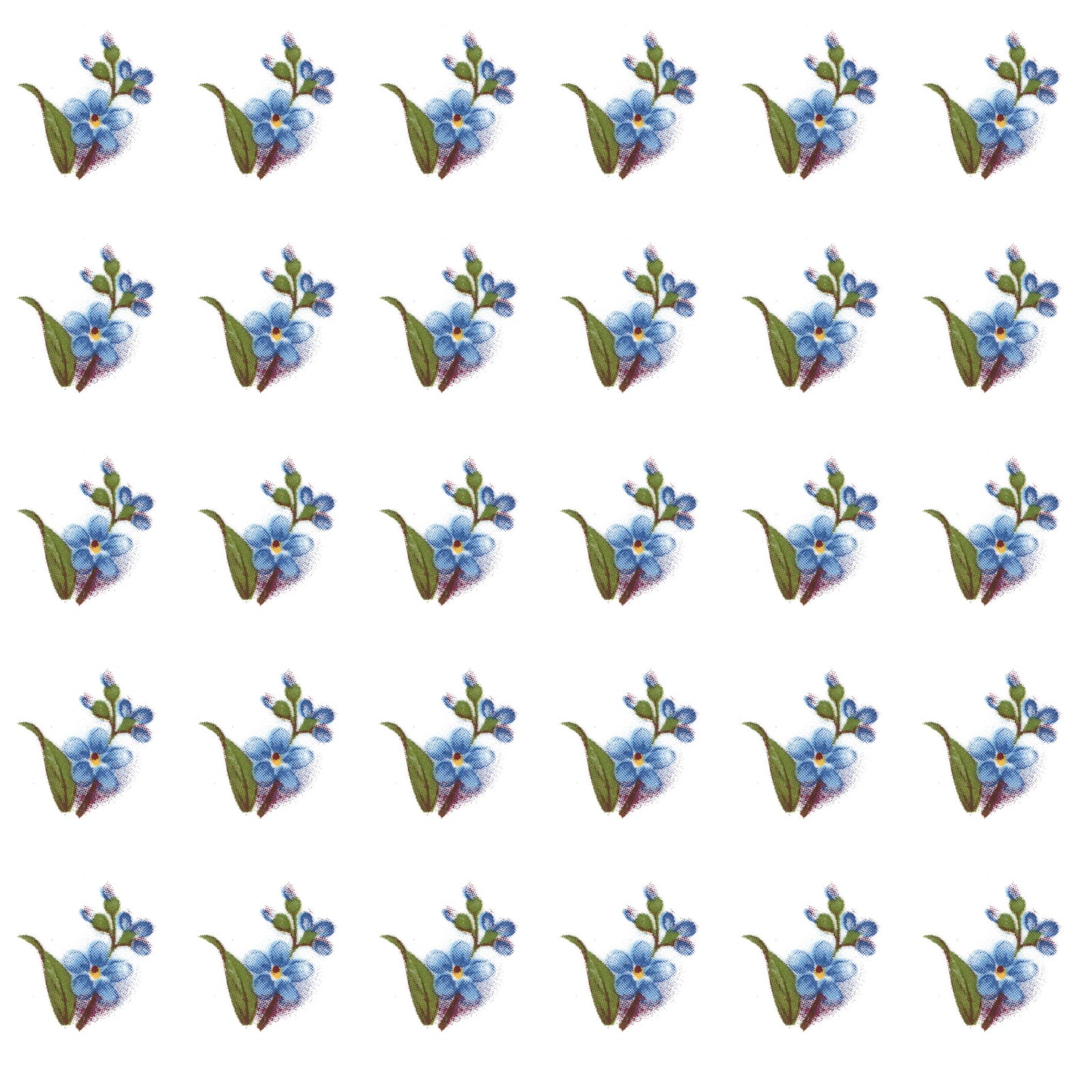 Blue Forget Me Not Flowers 0.5 Inch 30 pcs Overglaze Ceramic Decals