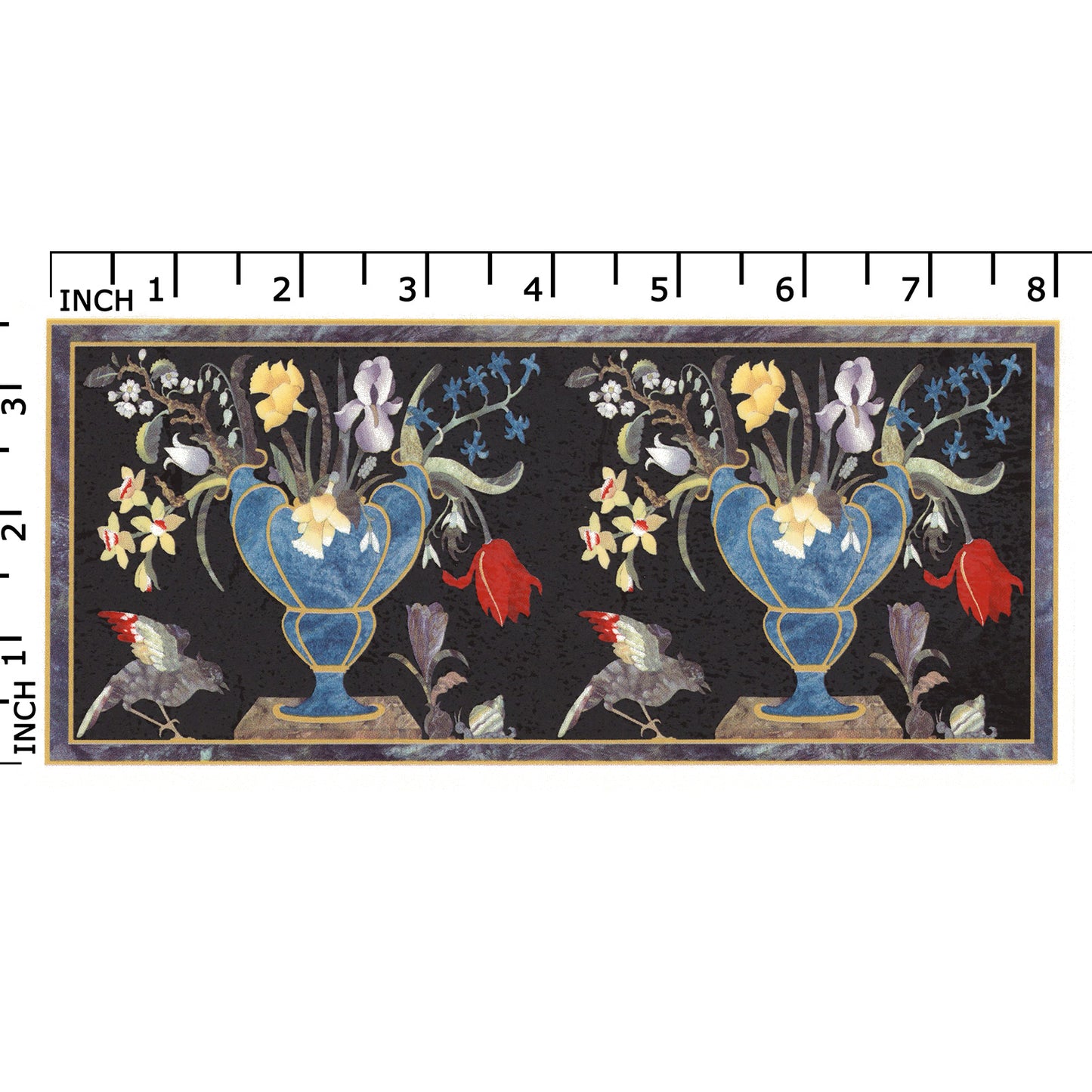 Venus Blue Flower Vase Bird Mug Wrap Overglaze Waterslide Ceramic Decals