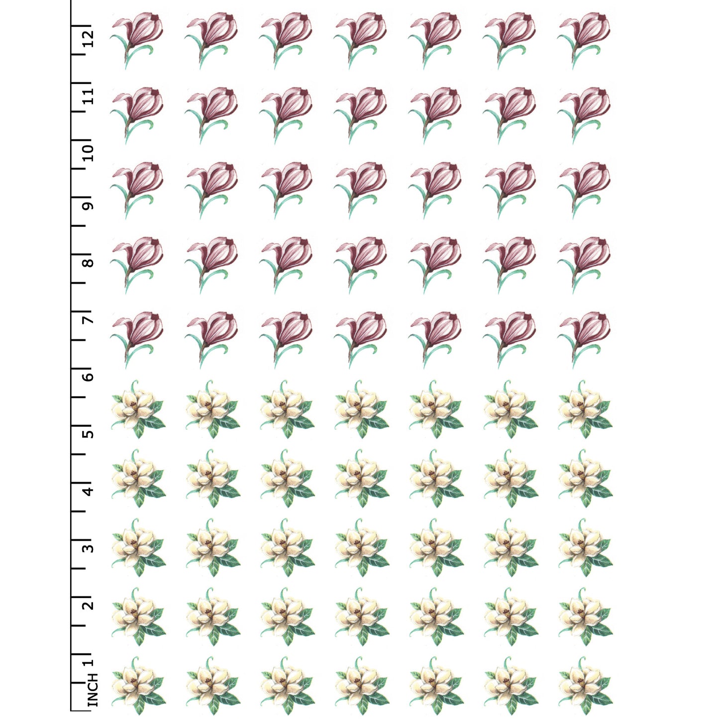 Magnolia and Forget Me Not Buds 1 Inch 70 pcs Overglaze Ceramic Decals