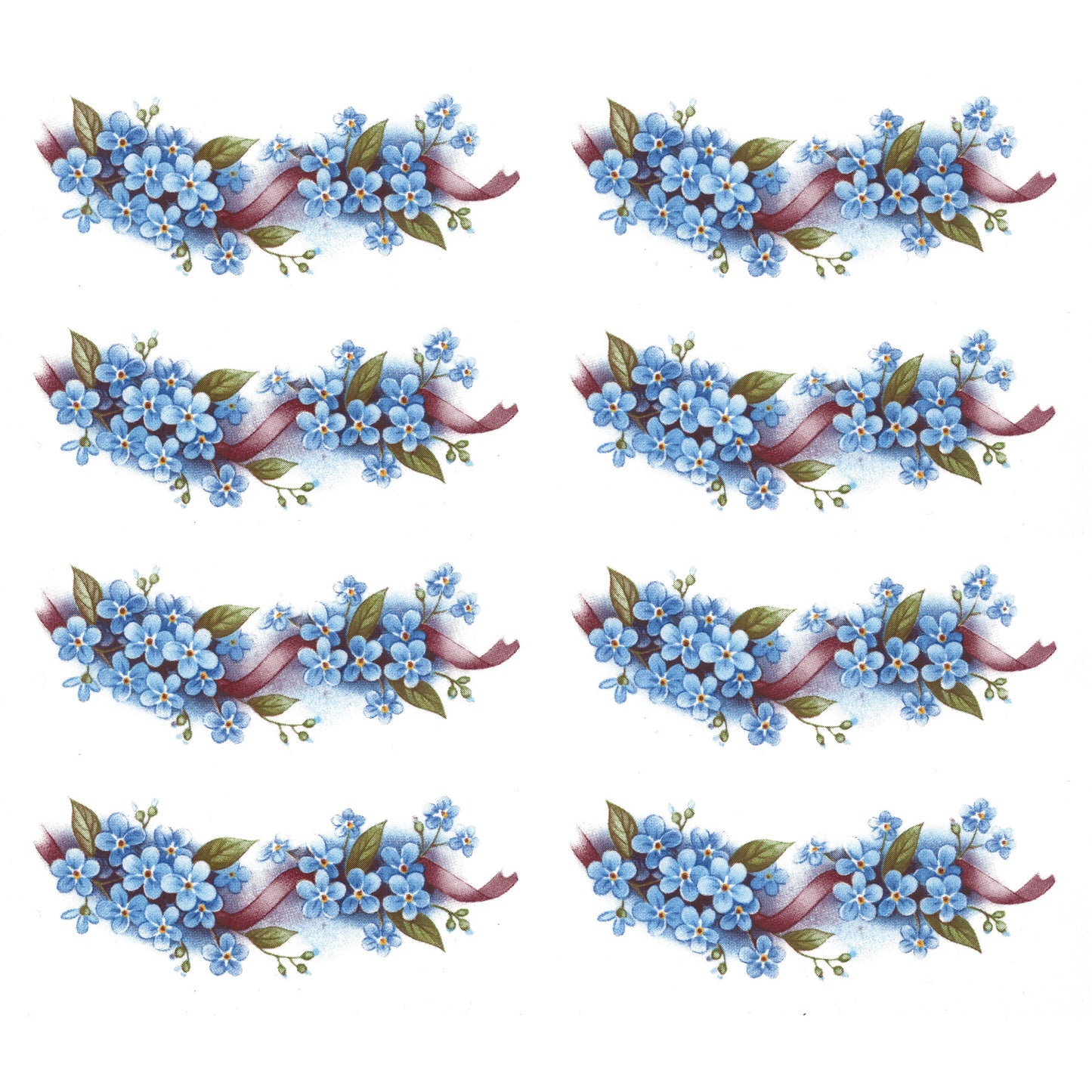 Forget Me Not Knot Blue Flowers Style R Overglaze Waterslide Ceramic Decals