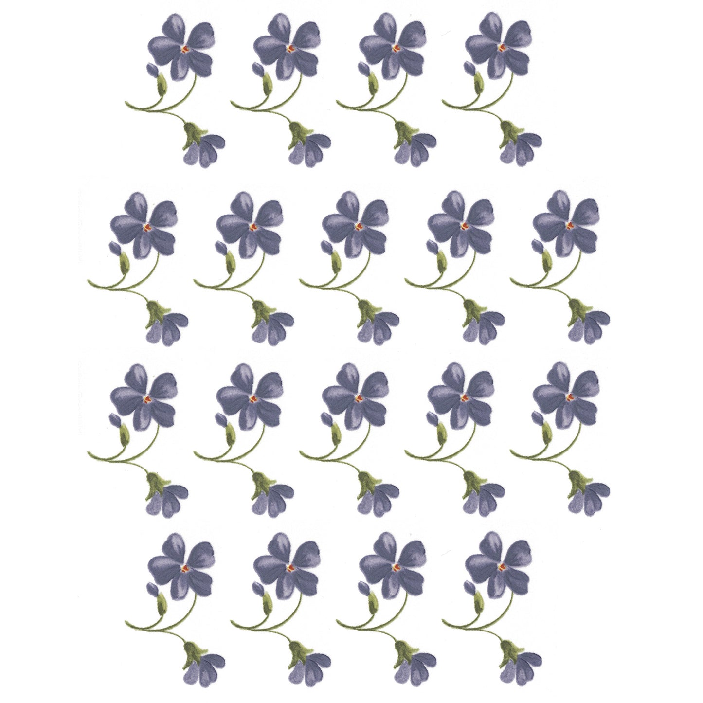 Purple Violet Flower Style 5 Overglaze Waterslide Ceramic Decals