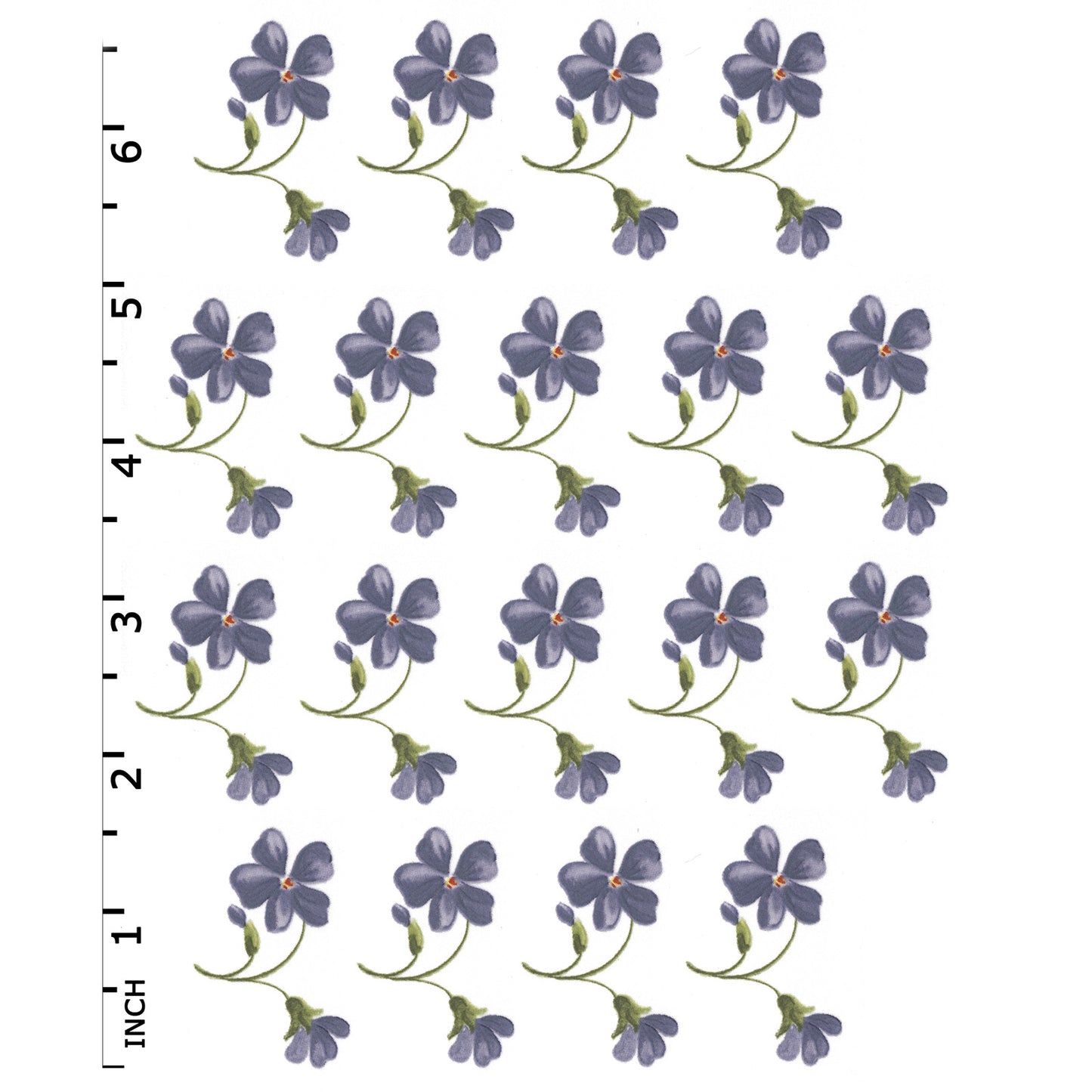 Purple Violet Flower Style 5 Overglaze Waterslide Ceramic Decals