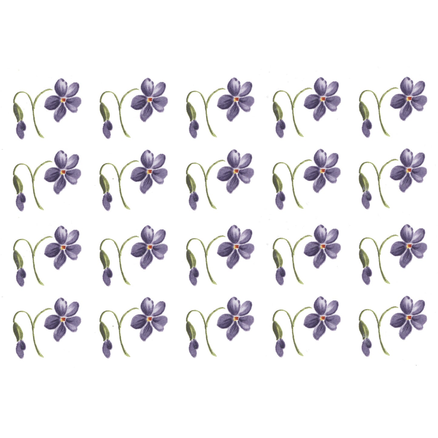 Purple Violet Flower Style 7 Overglaze Waterslide Ceramic Decals