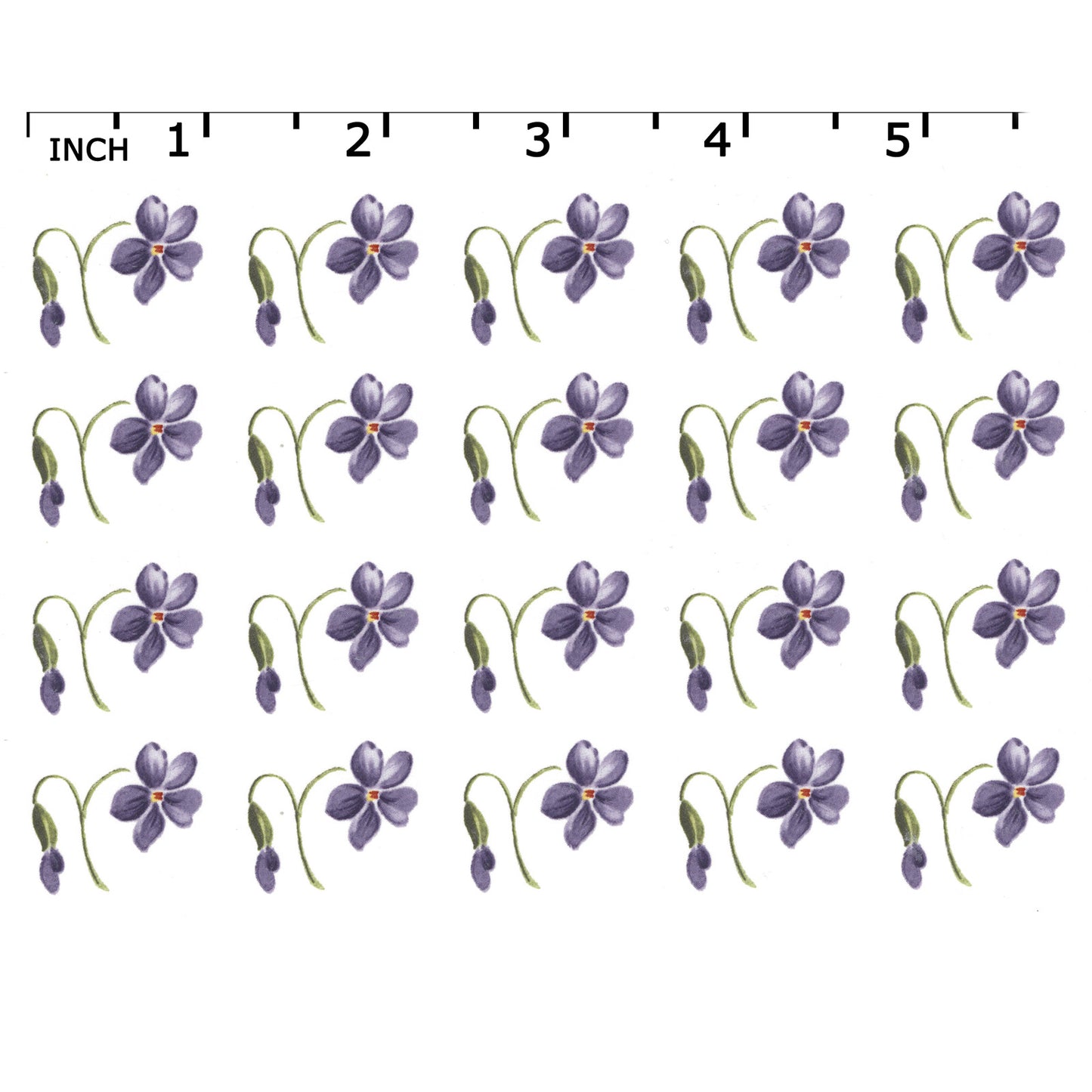 Purple Violet Flower Style 7 Overglaze Waterslide Ceramic Decals