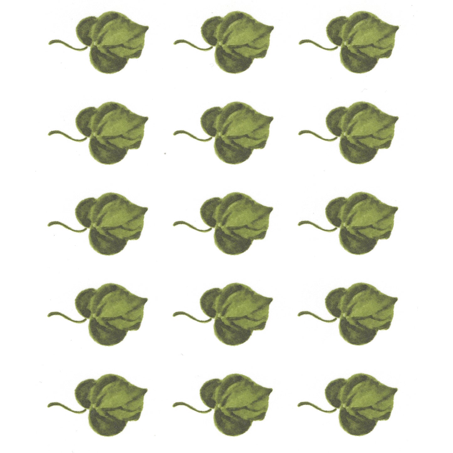 Green Leaf Leaves 1.25 Inch 30 pcs Overglaze Waterslide Ceramic Decals