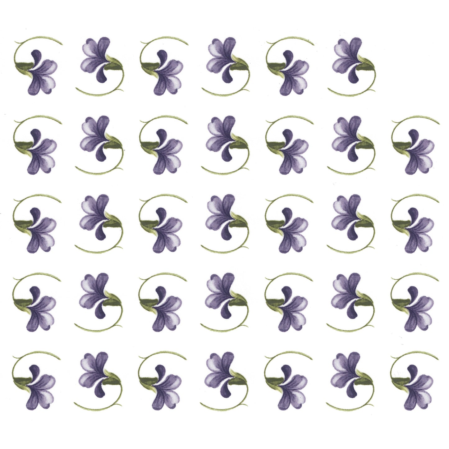 Purple Violet Flower Style 9 0.75 Inch 34 pcs Overglaze Waterslide Ceramic Decals