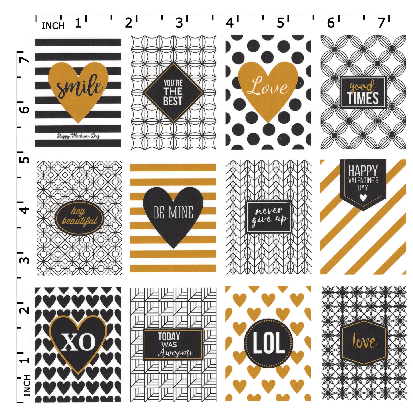 Love and Happiness Set of 12 Overglaze Waterslide Ceramic Decals
