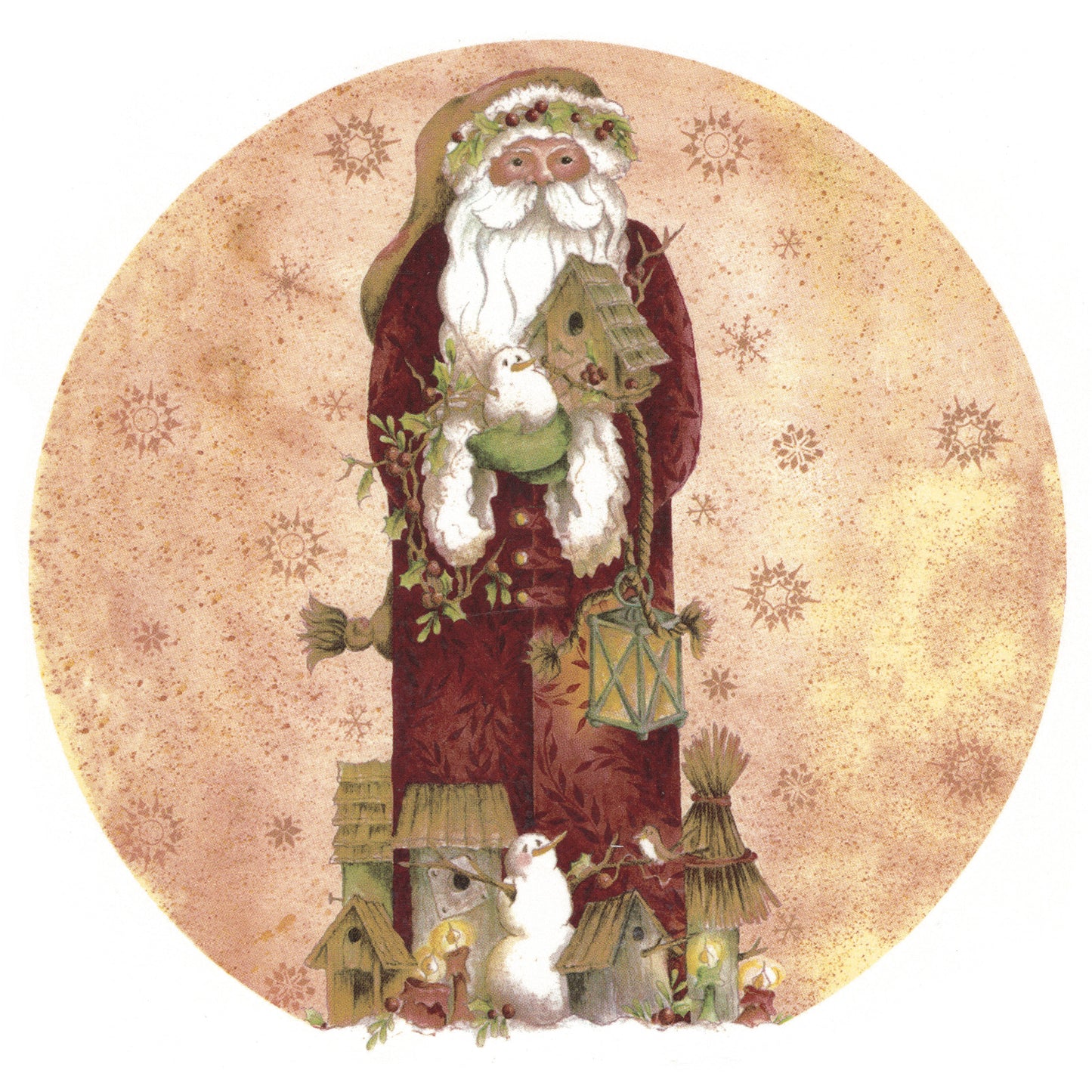 Christmas Santa Claus 1 pc 7 Inch Waterslide Ceramic Decals