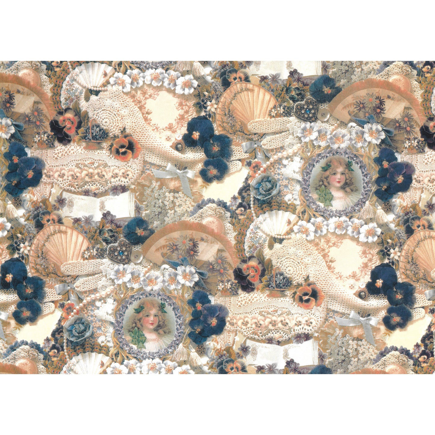 Allover Chintz Irish Lass 16 x 12 Inch Overglaze Ceramic Decal Sheet