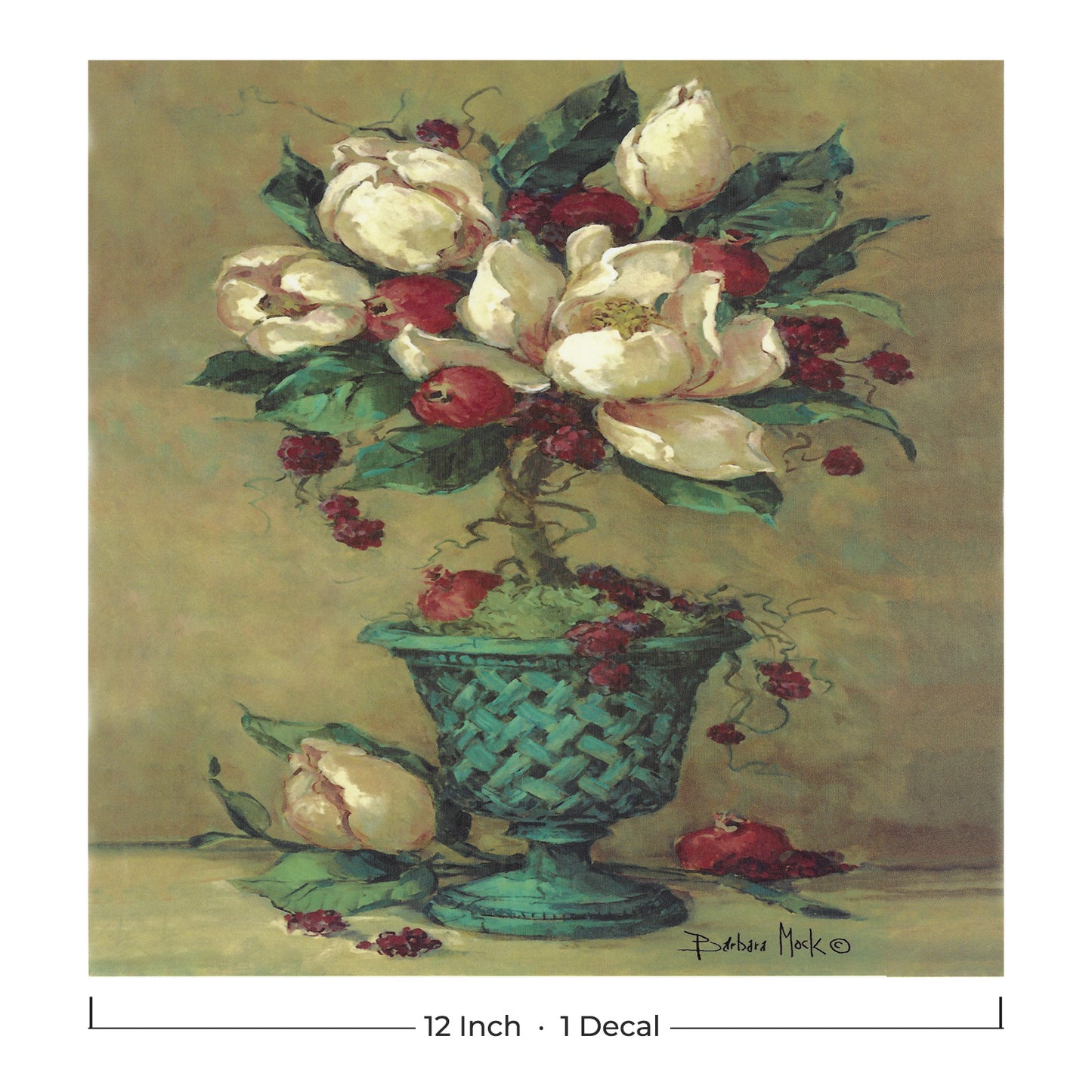 Flowers Magnolia Topiary Tray Overglaze Ceramic Decals