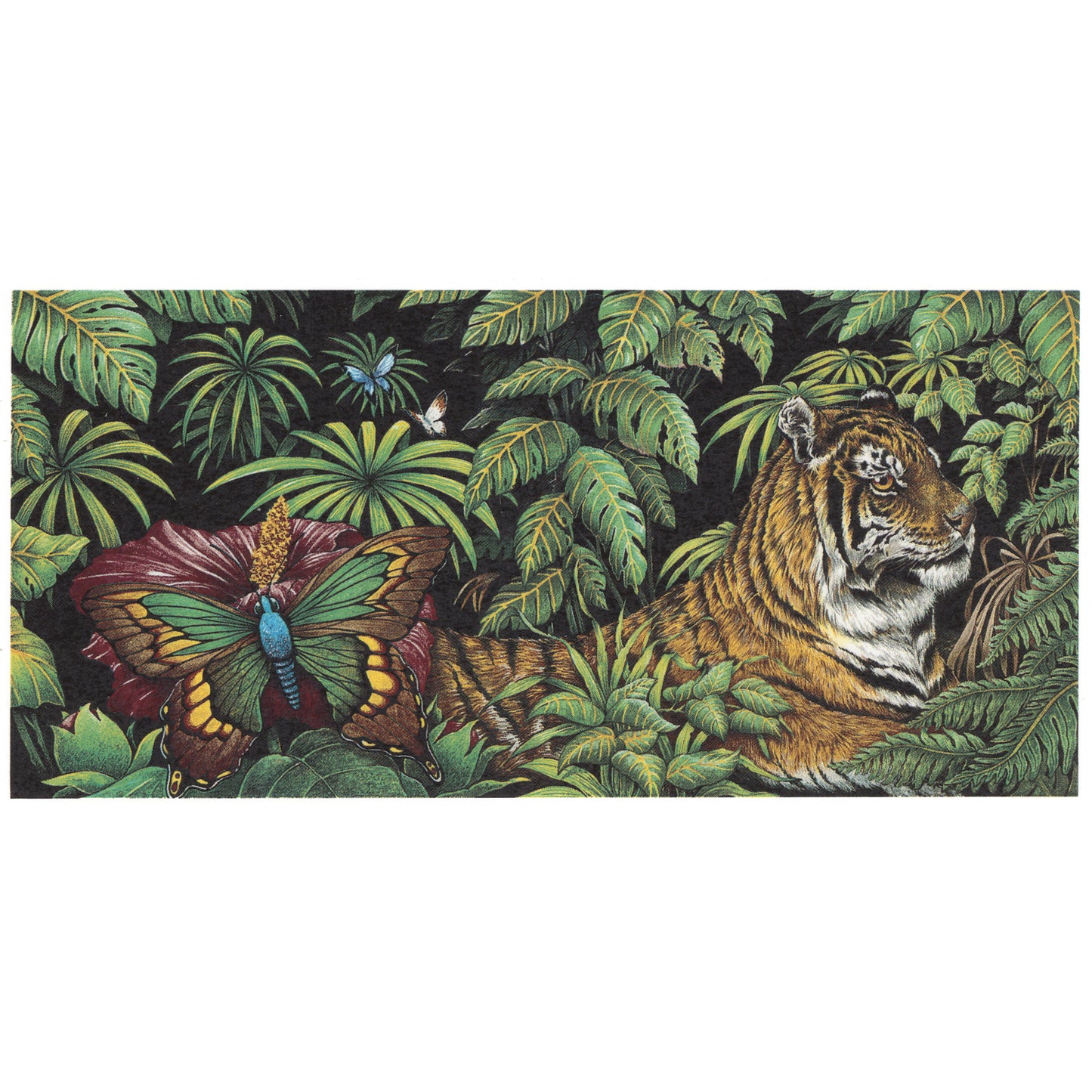 Tiger in the Jungle Mug Wrap 7 x 3.5 Inch 1 pc Overglaze Waterslide Ceramic Decals