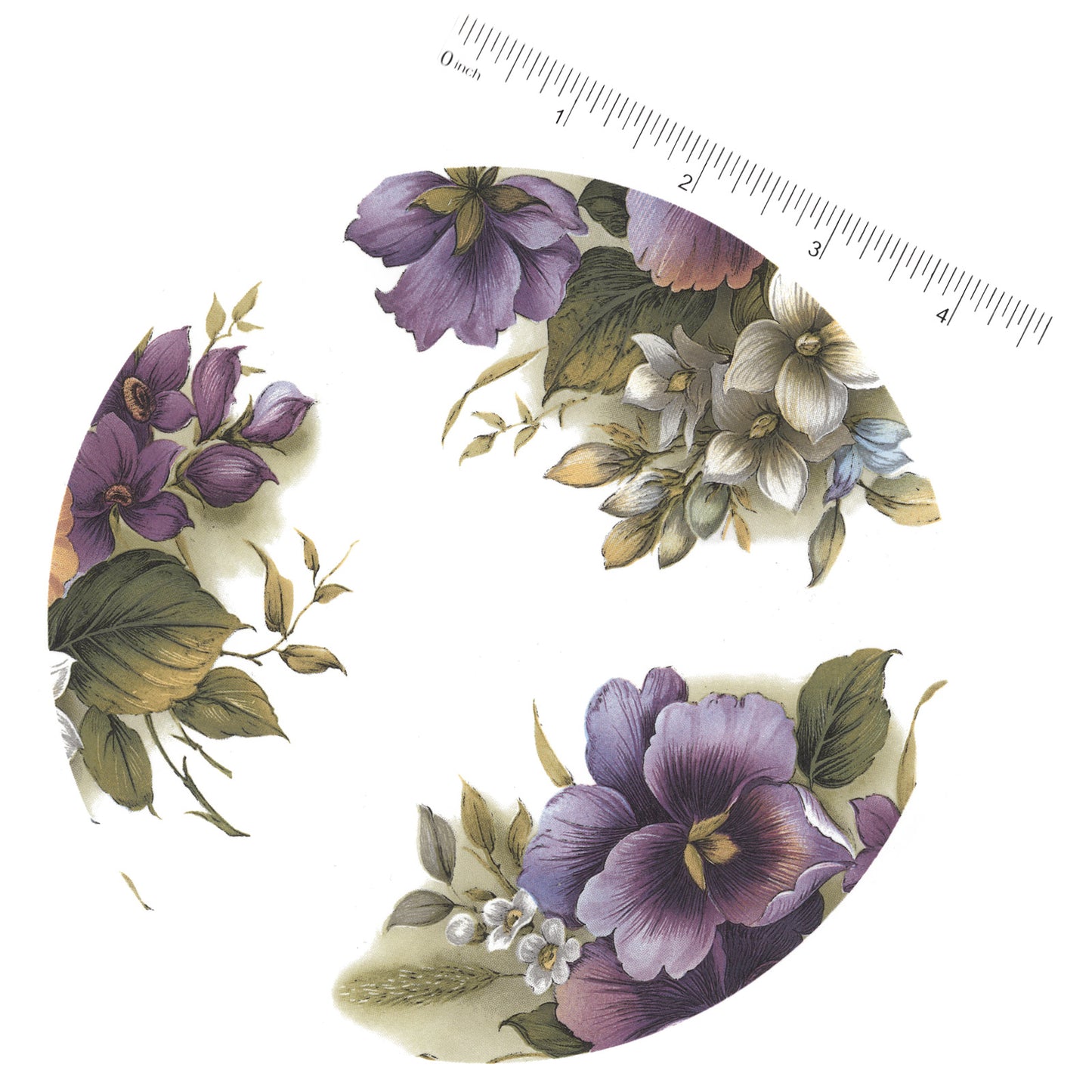 Summer Flower Saucer Wrap A 3 pcs 5 Inch Overglaze Waterslide Ceramic Decals