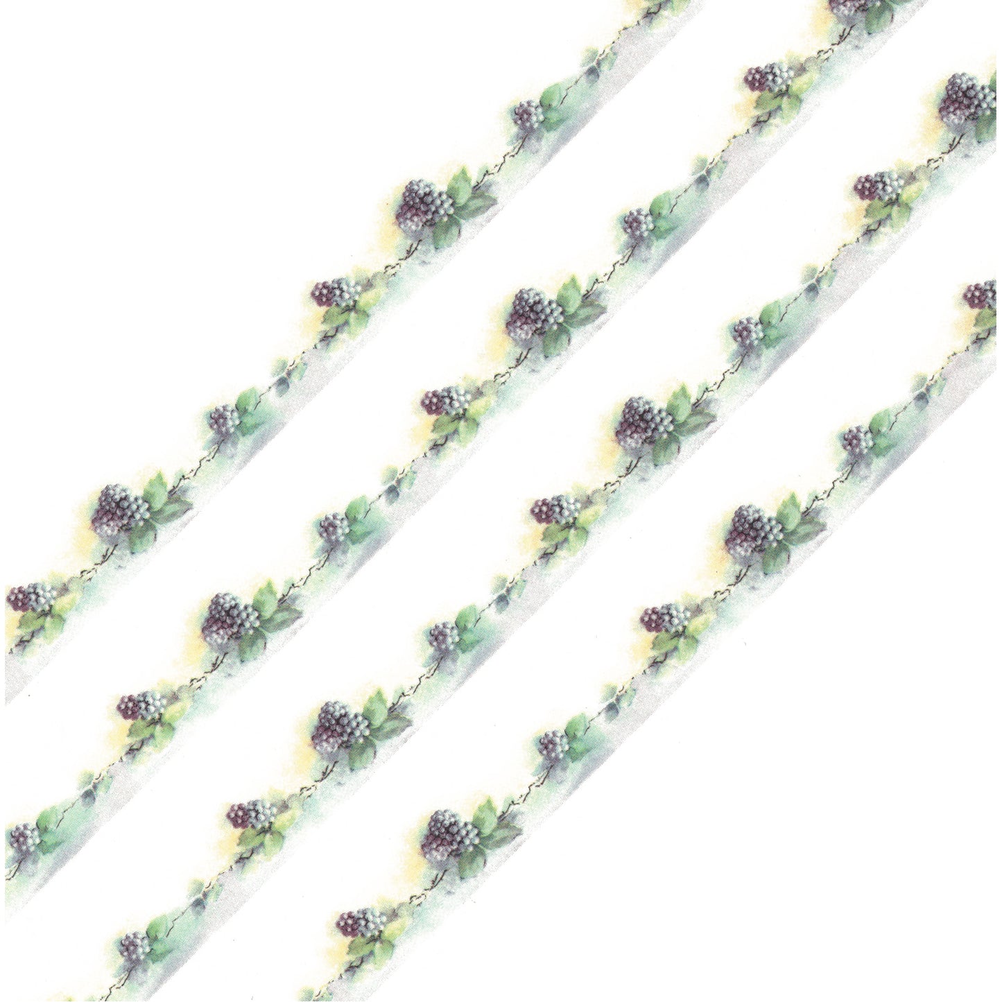Blackberries and Flowers Borders 10.75 Inch 4 pcs Overglaze Ceramic Decals
