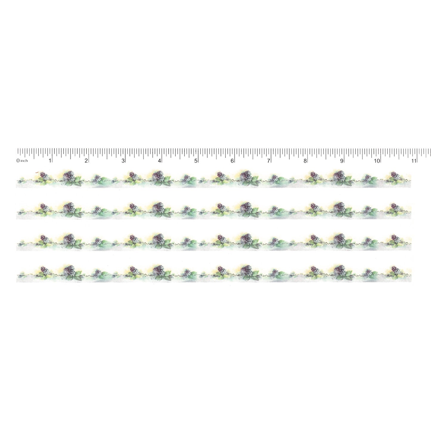 Blackberries and Flowers Borders 10.75 Inch 4 pcs Overglaze Ceramic Decals