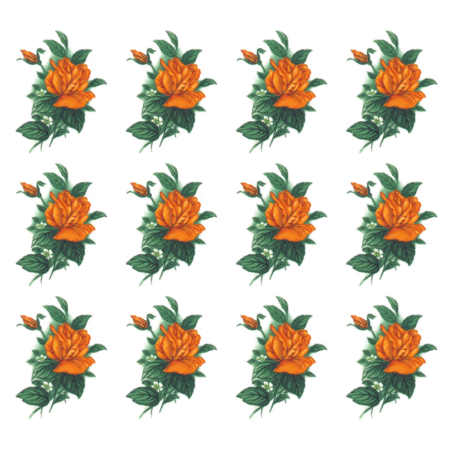 Yellow Rose Flower Spray 1.75 Inch 12 pcs Overglaze Waterslide Ceramic Decals