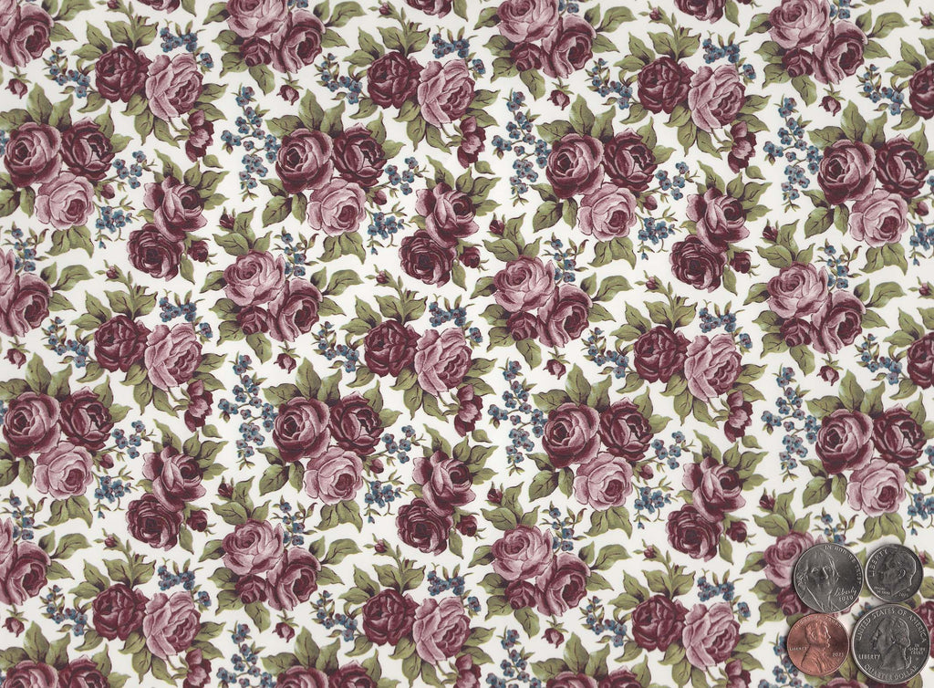 Allover Pink Rose Chintz 1 pc 9" X 13-3/4" Overglaze Ceramic Decal Sheet 3189