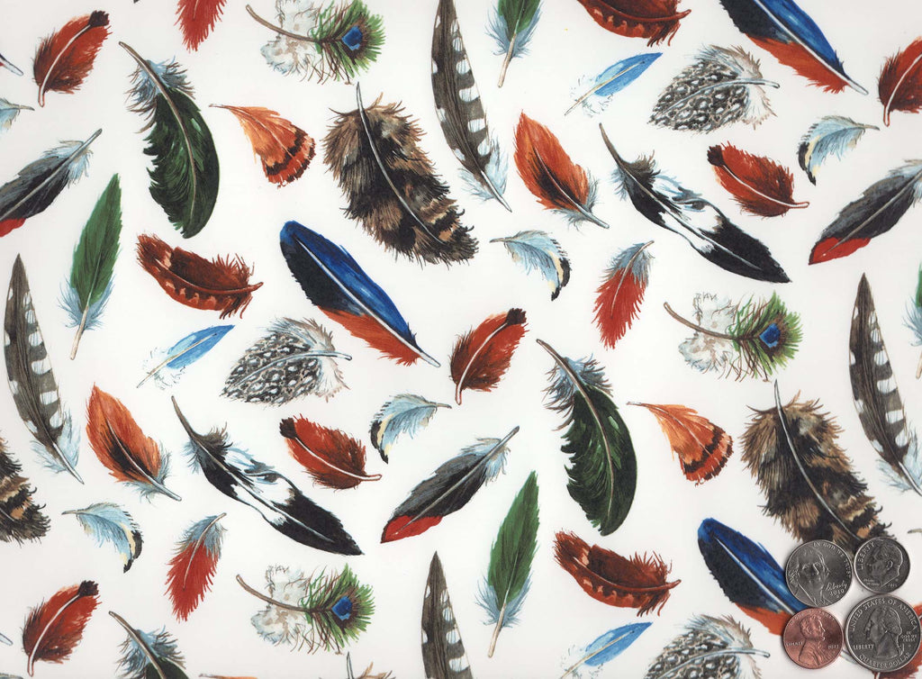 Allover Feathers Chintz 1 pc 9" X 13-3/4" Overglaze Ceramic Decal Sheet 3552