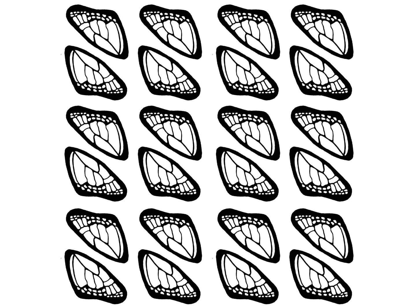 Butterfly Wings 24 pcs Black Fused Glass Decals