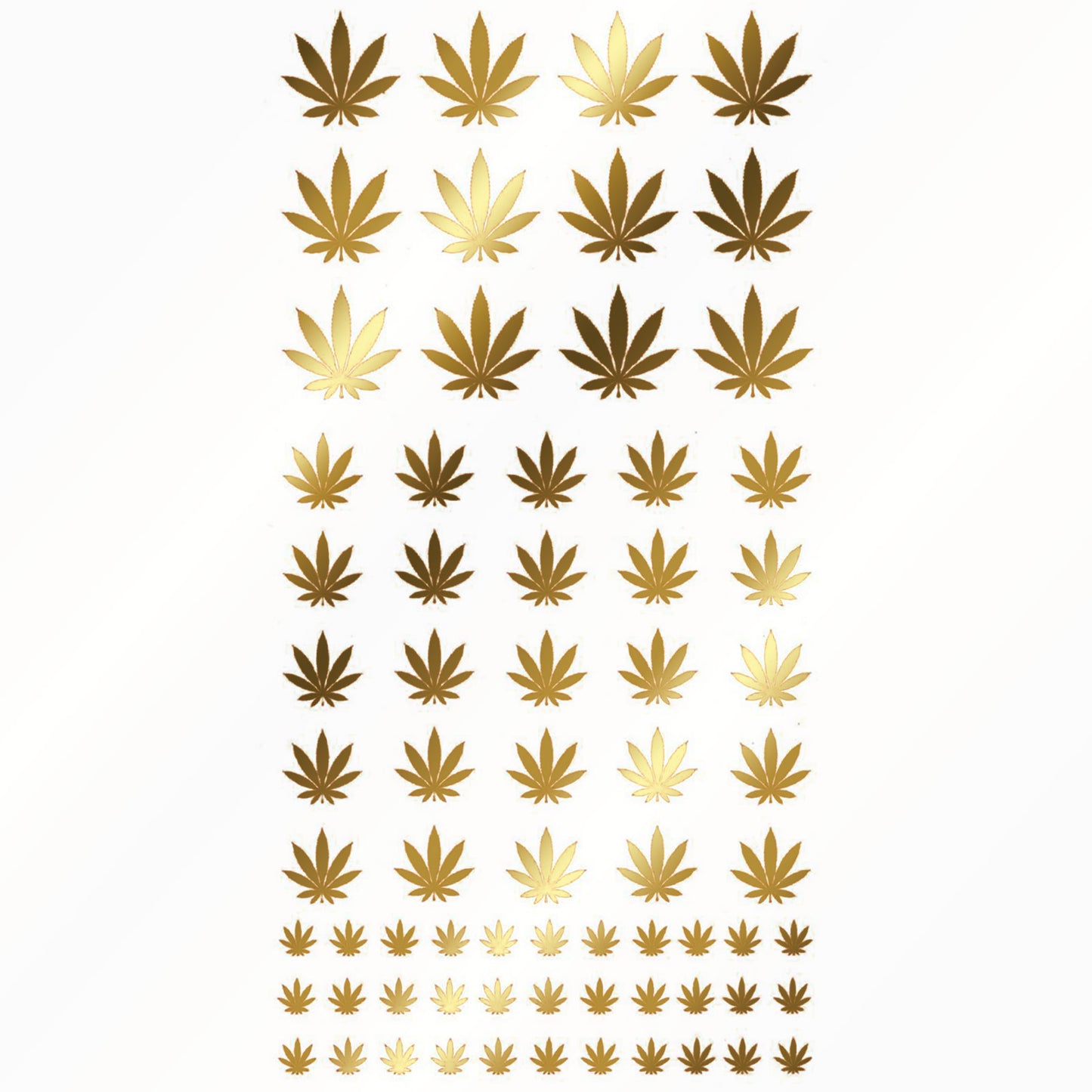 Marijuana Leaf 70 pcs 22k Gold Fused Glass Decals