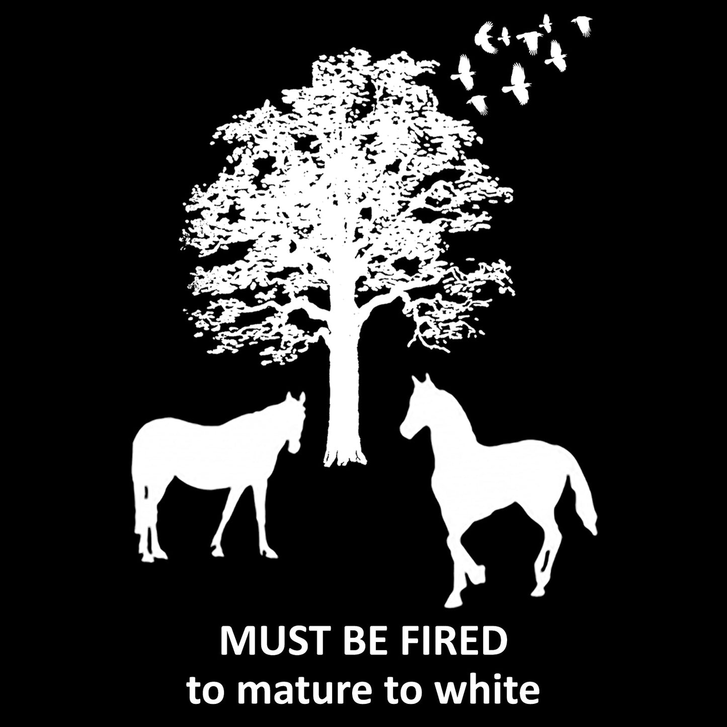 Horses in the Pasture White Fused Glass Decals