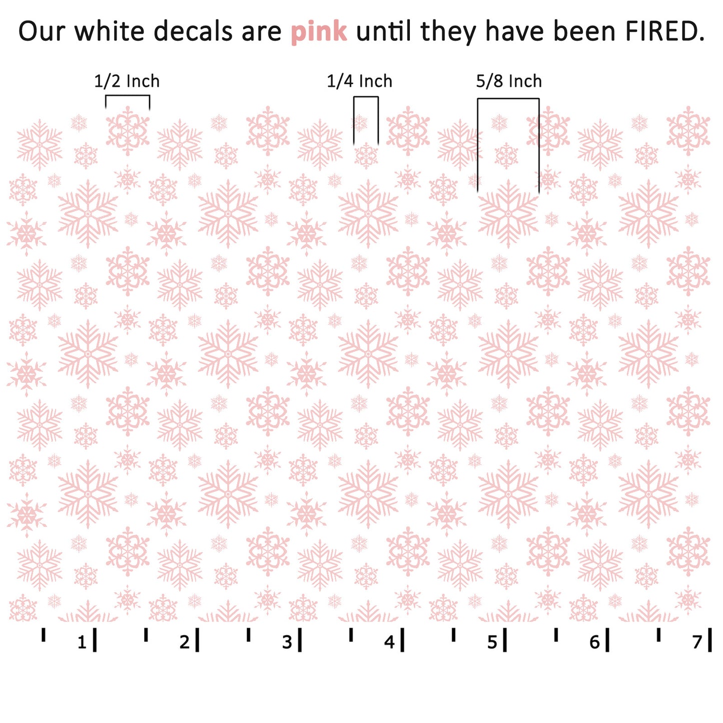 Snowflakes 1 pc 5 x 7 Inch White Fused Glass Decals