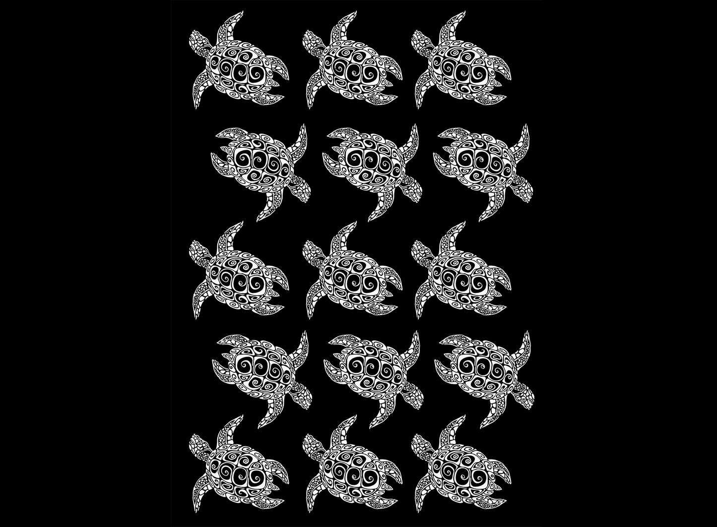 Sea Turtles 15 pcs 1 Inch White Fused Glass Decals