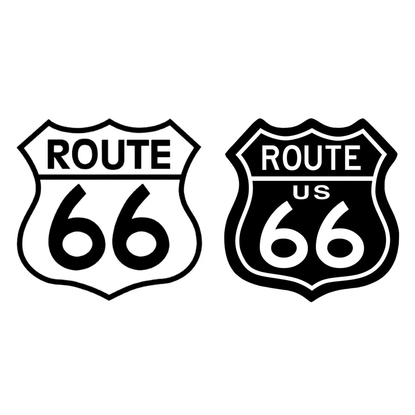 Route 66 Select-a-Size Black Fused Glass Decals