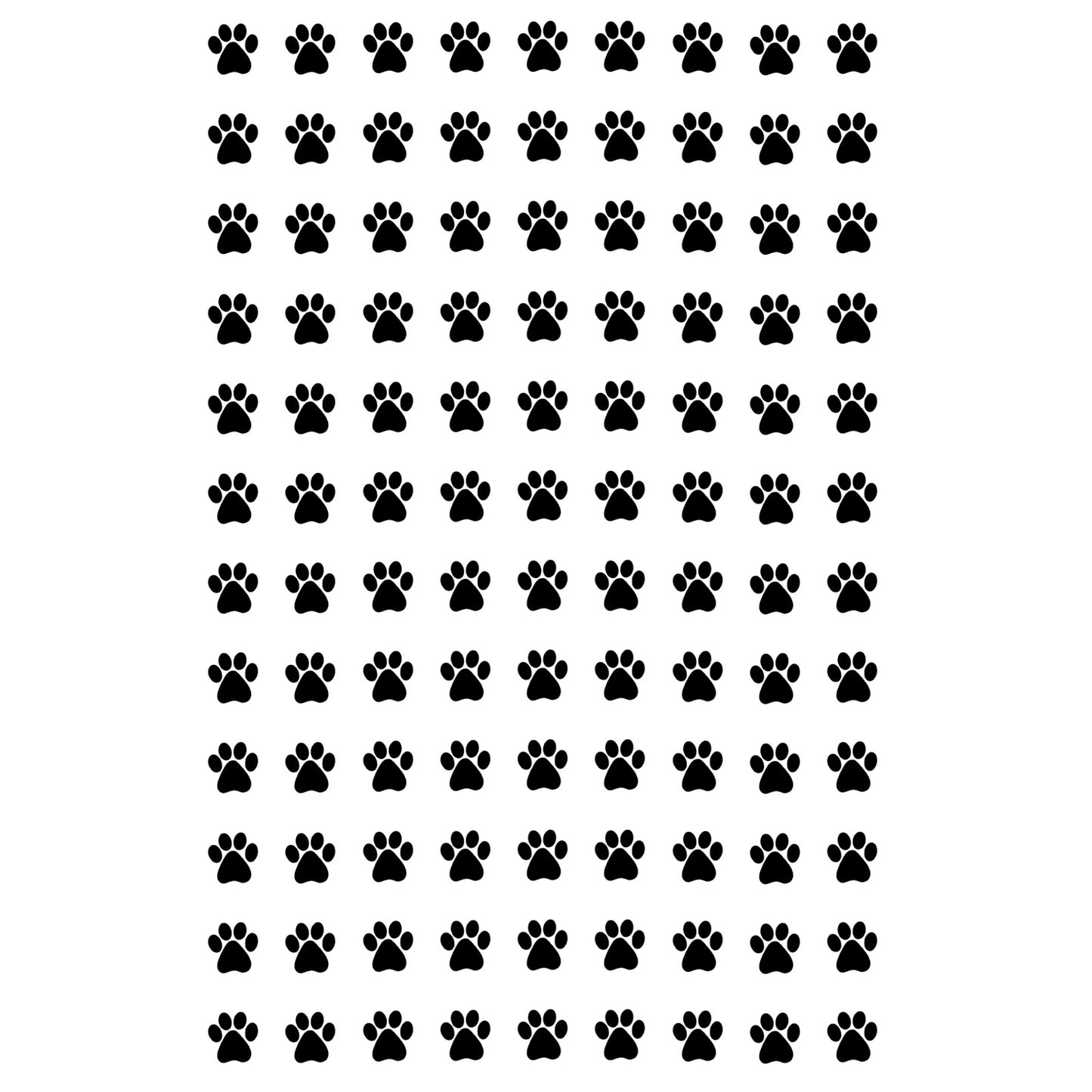 Tiny Paw Prints 108 pcs 0.25 Inch Black Fused Glass
