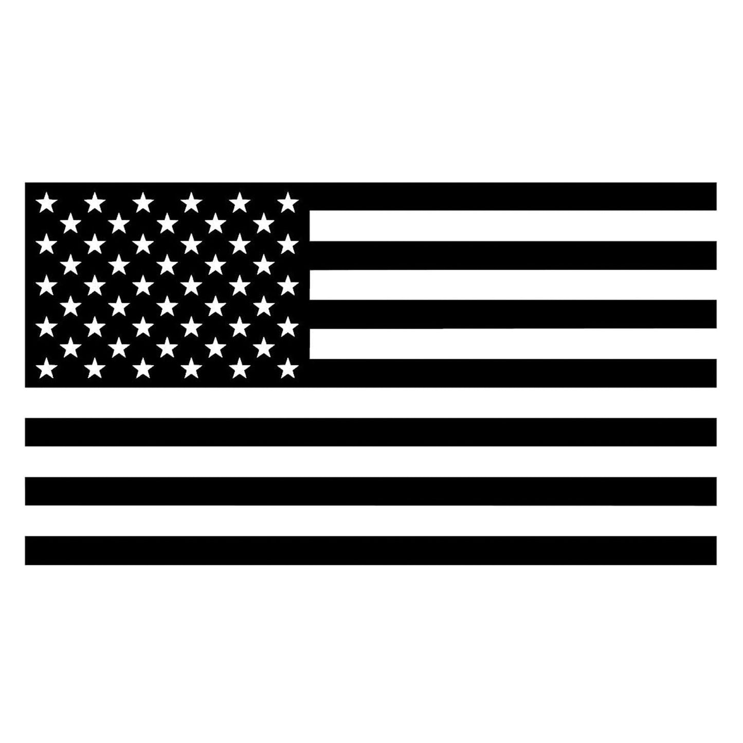 American Flag 2 pcs 5.75 Inch Black Fused Glass Decals