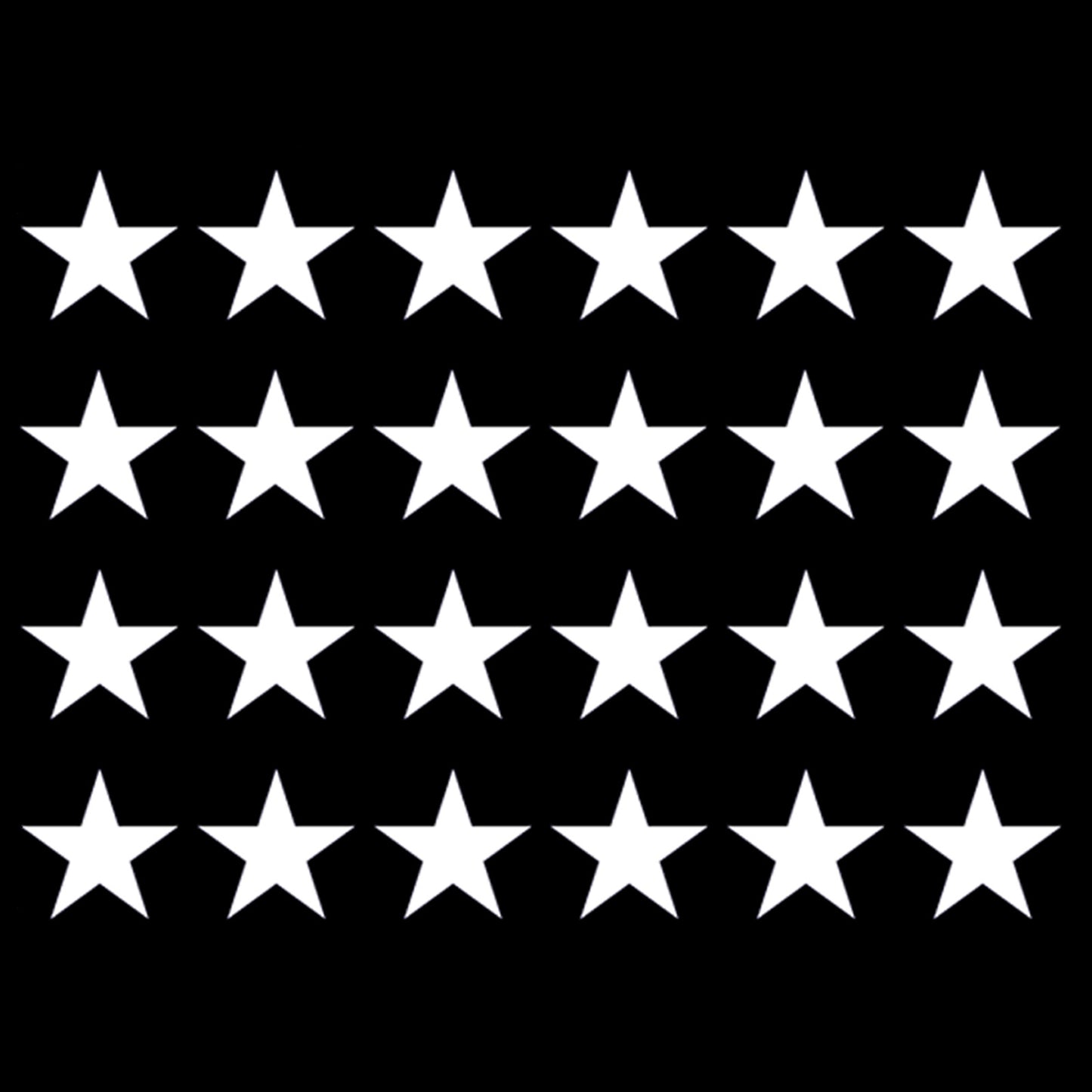 Canton Stars 1 Inch 24 pcs White Fused Glass Decals