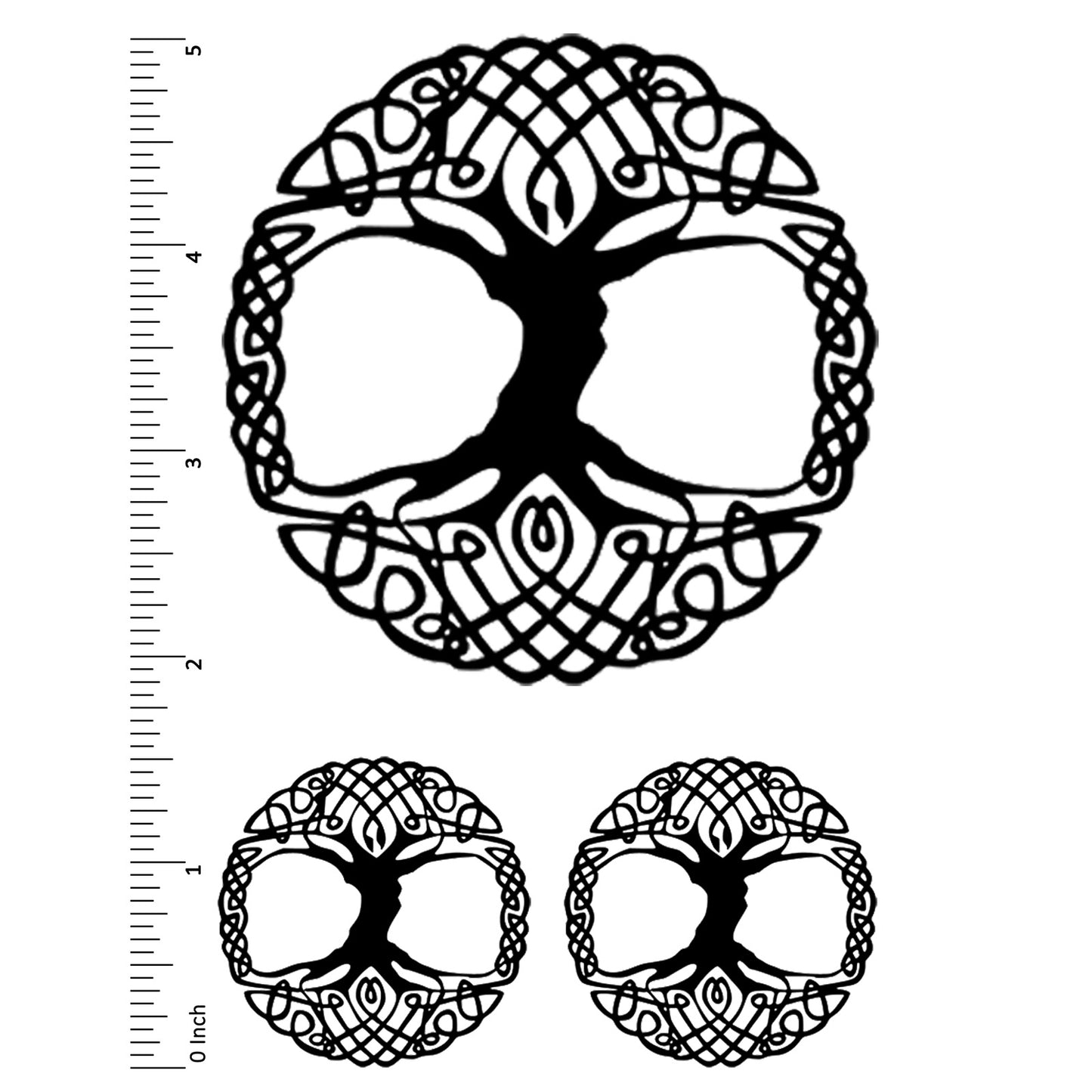 Tree of Life Full Circle 3 pcs 1.5 to 3 Inch Black Fused Glass Decals