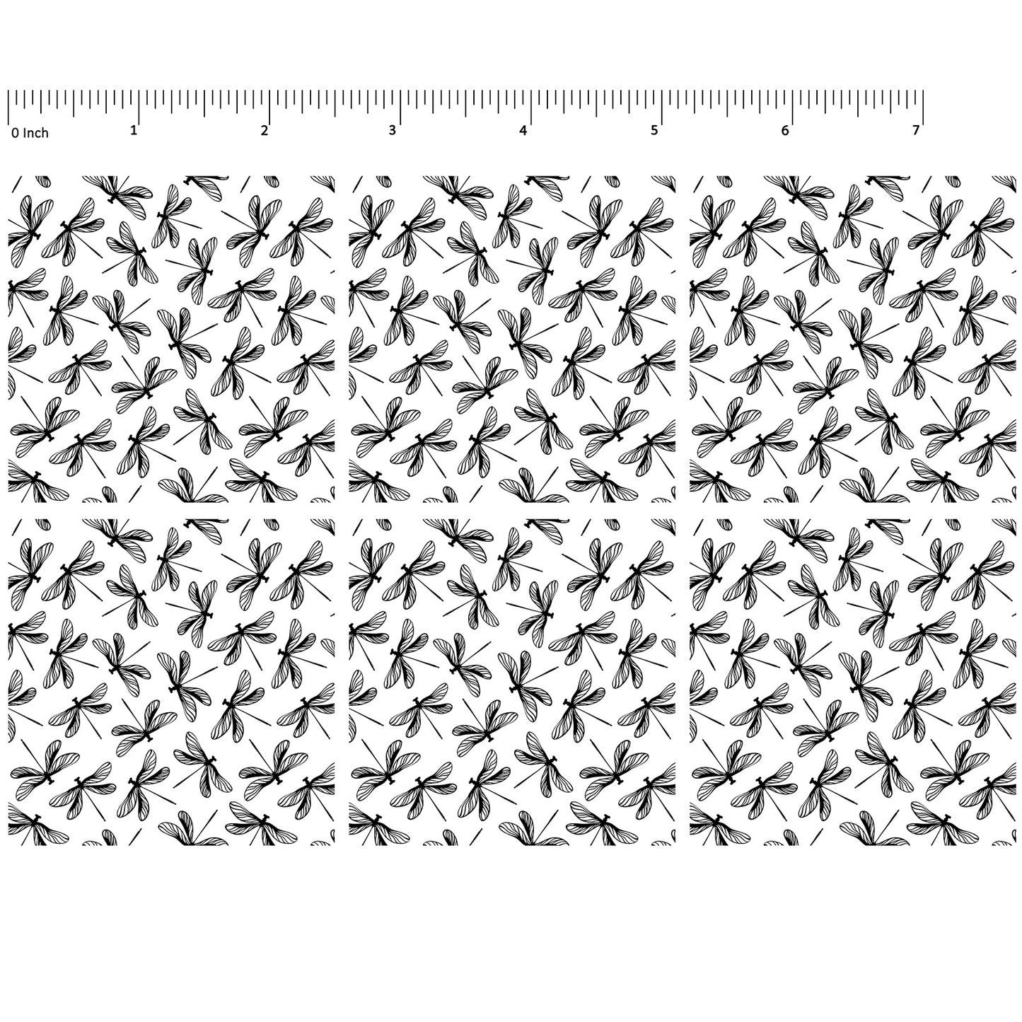 Dragonfly Tiles 6 pcs 2.5 Inch Black Fused Glass Decals