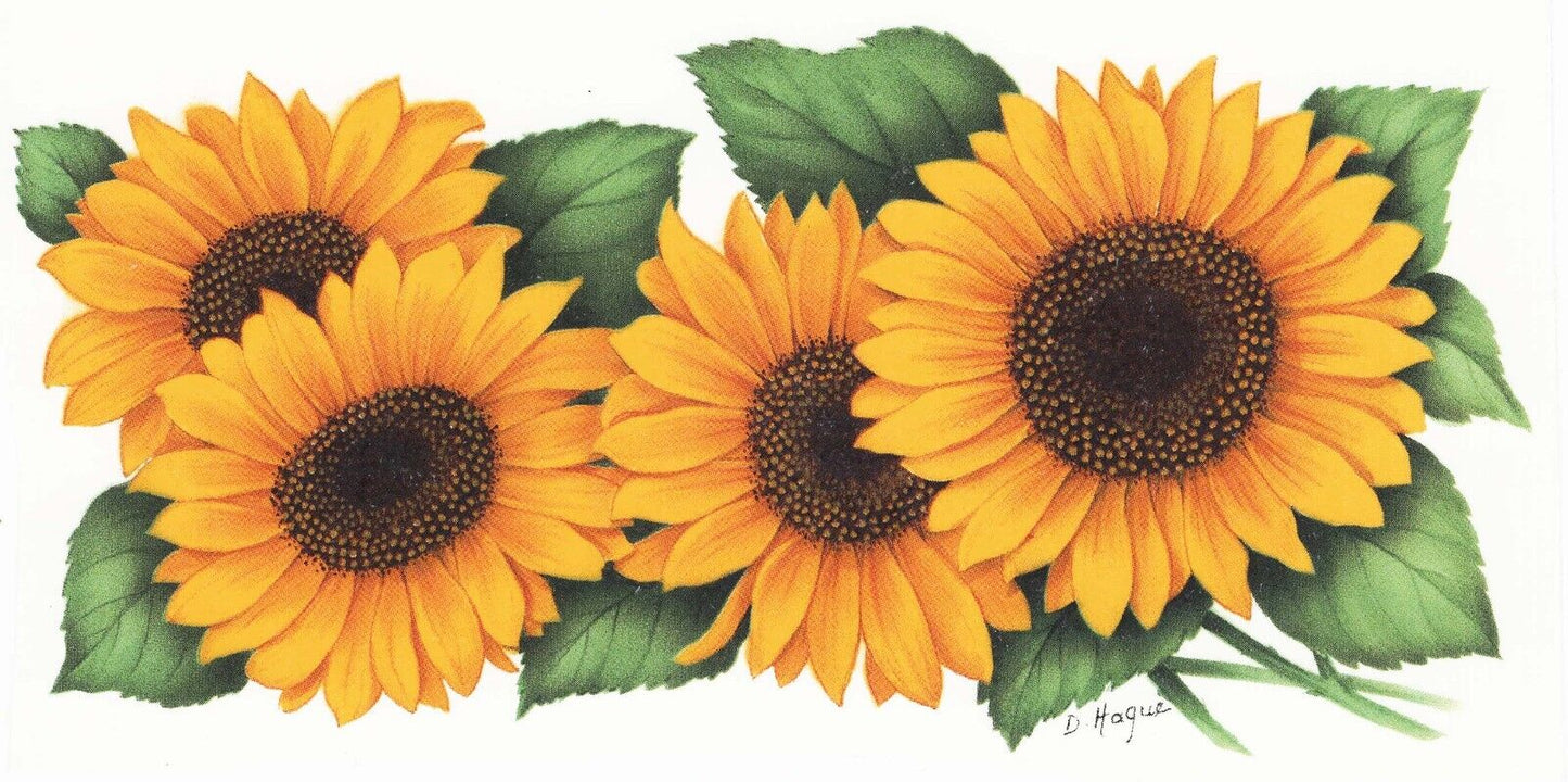 Sunflower Wrap Wraparound Overglaze Waterslide Ceramic Decal