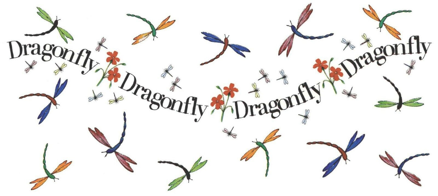 Dragonfly Cup Wrap 1 pc 7-1/2" X 3-1/4" Waterslide Ceramic Decal