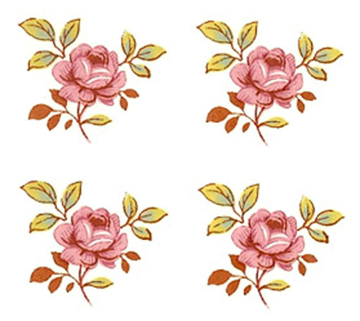 Sweet Pink Dot Rose Roses 0.75 Inch 36 pcs Overglaze Waterslide Ceramic Decals