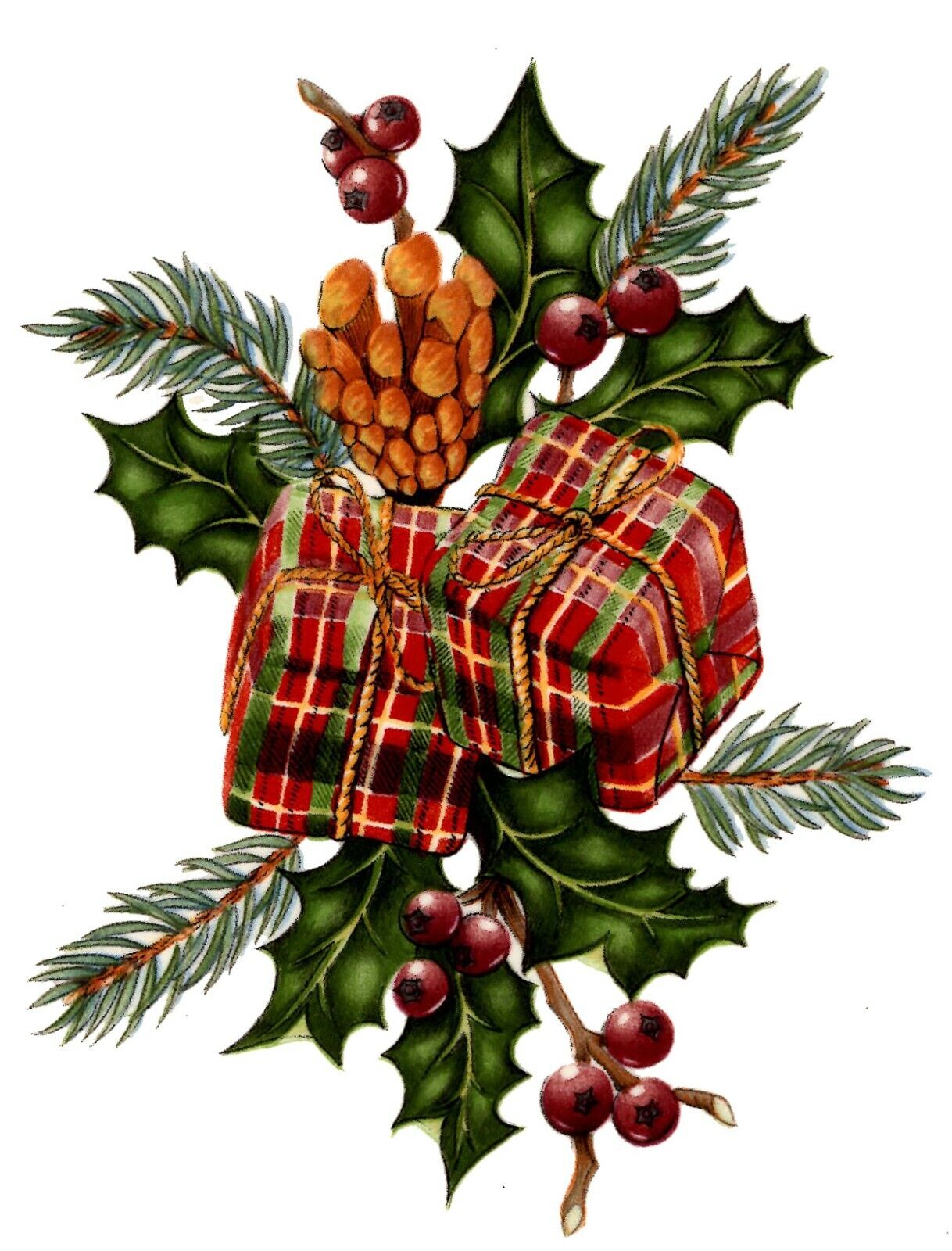 Christmas Vintage Gifts Holly Berry Select-A-Size Waterslide Ceramic Decals