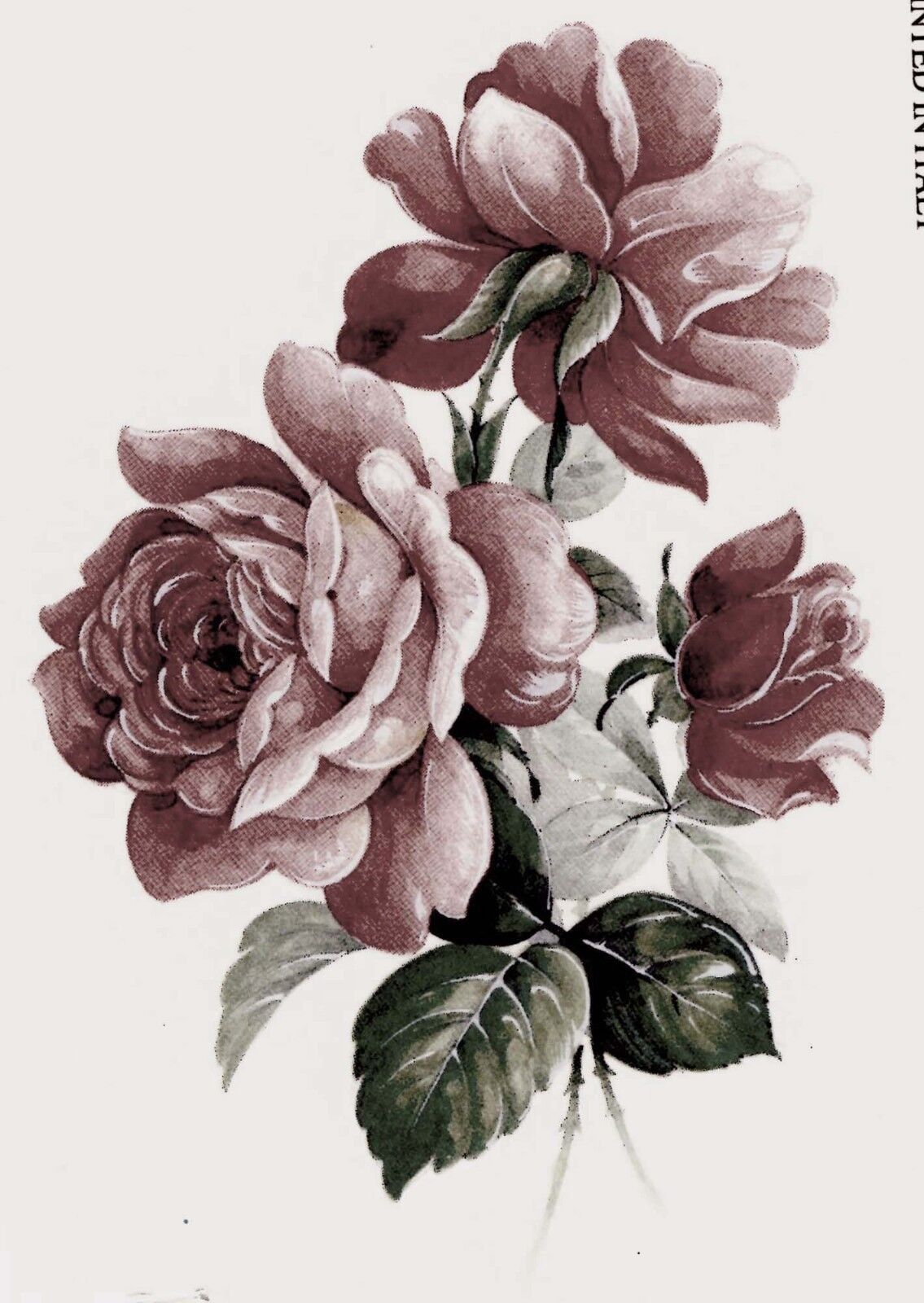 Pink Rose Flower Select-A-Size Waterslide Ceramic Decals
