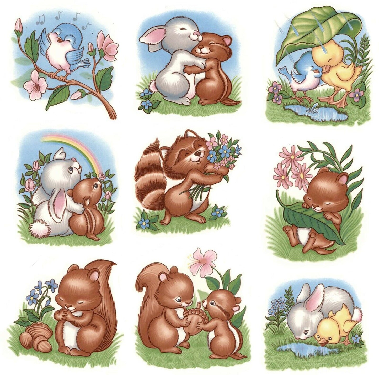 Spring Bunny Duckling Bluebird Overglaze Waterslide Ceramic Decals