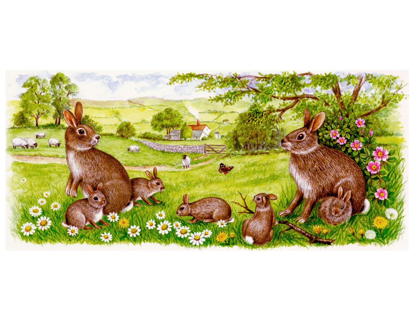 Wild Rabbit Wrap Wraparound 8 x 3.5 Inch Overglaze Waterslide Ceramic Decal