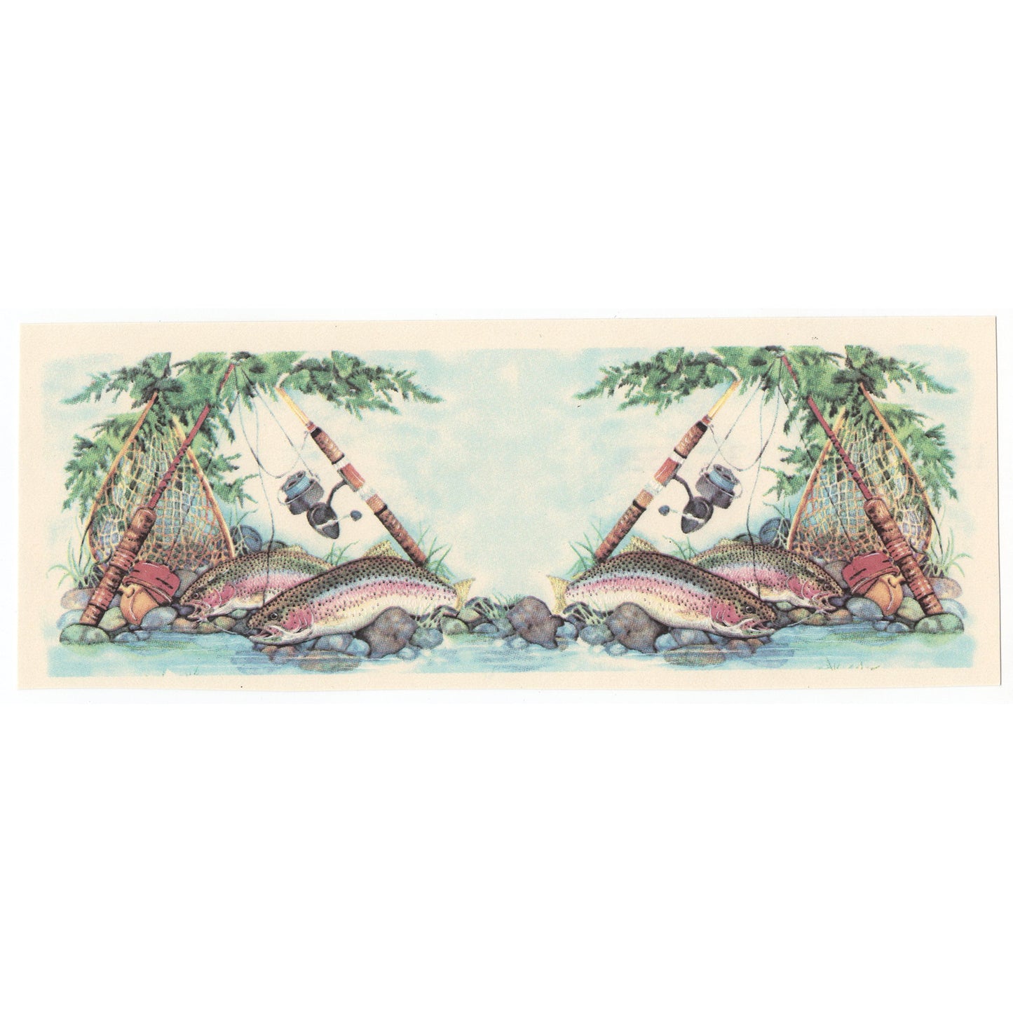 Trout Fish Wrap 1 pc 8.5 x 3 Inch Overglaze Waterslide Ceramic Decal