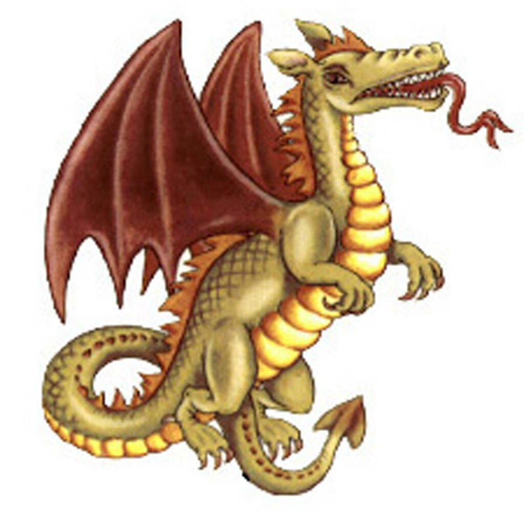 Fantasy Mythical Winged Green Dragon Select-A-Size Waterslide Ceramic Decals