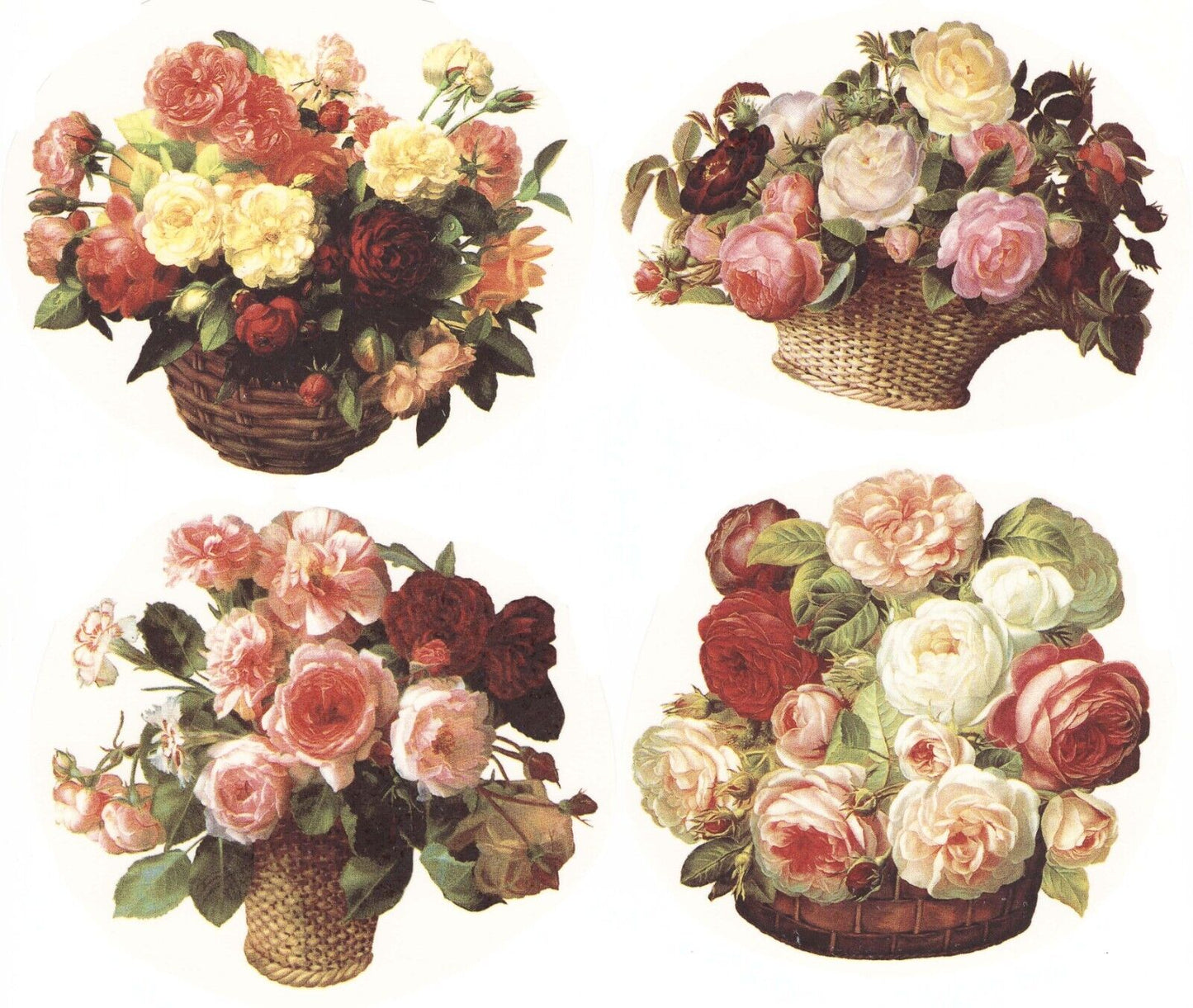 Rose Baskets Flowers Overglaze Waterslide Ceramic Decals