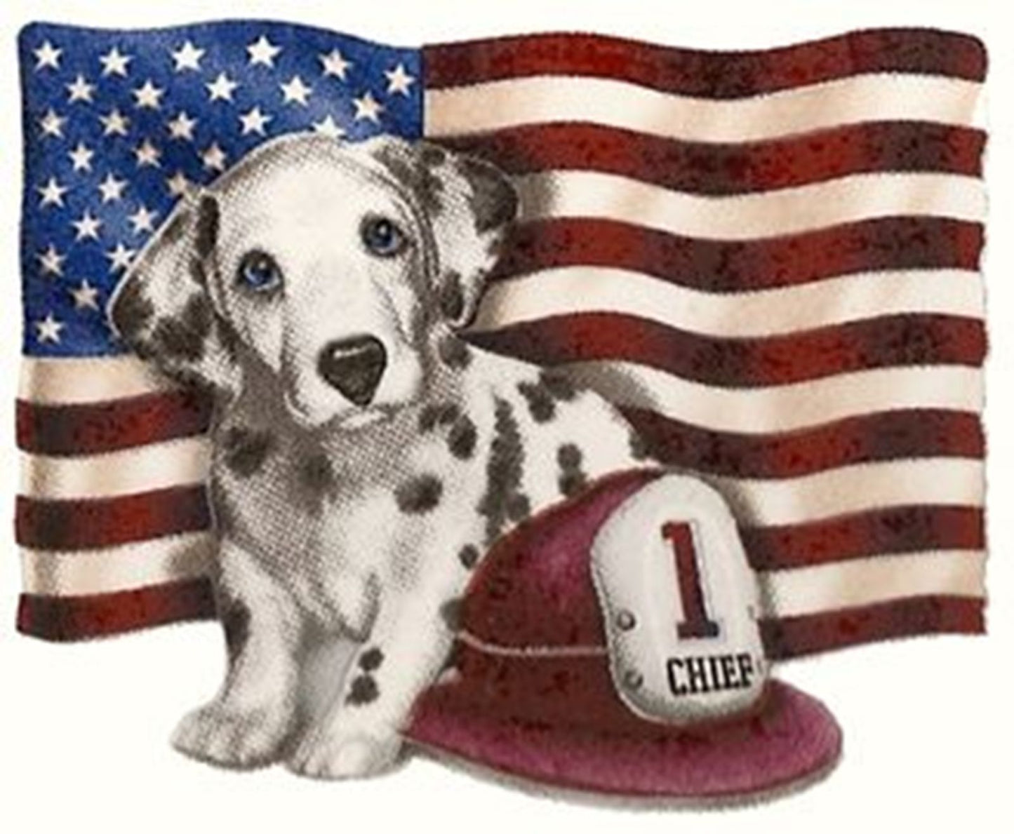USA American Flag Dalmatian Dog Overglaze Ceramic Waterslide Decals