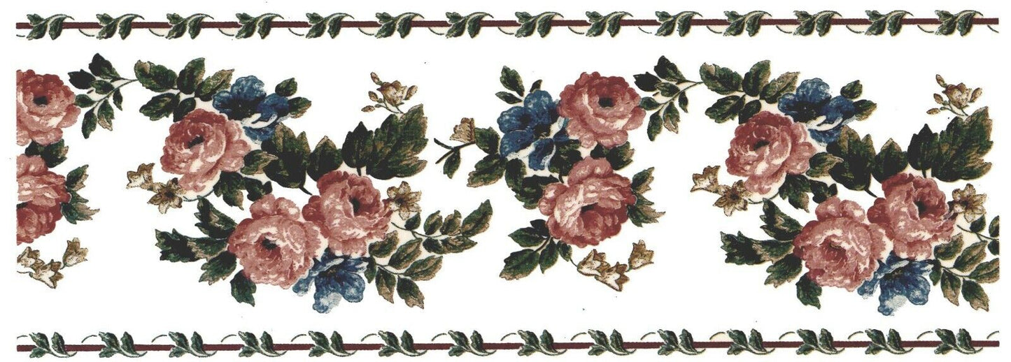Pink Rose Vine Mug Cup Wrap 1 pc 8-1/2" X 3" Waterslide Ceramic Decal